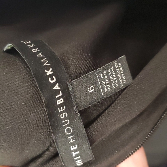 WHBM Leather Accent Stripe Midi Dress SZ 6 - Picture 7 of 12